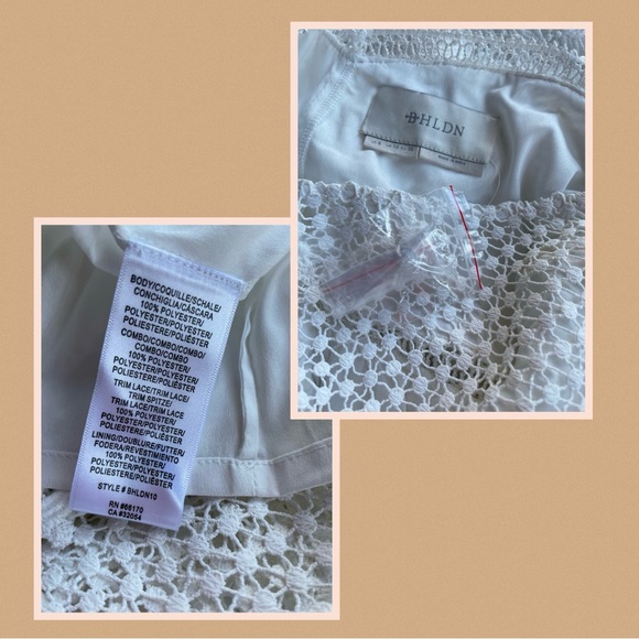 BHLDN NWOT Eyelet Lace Dress Edina Anthropologie 6 White Sheer Midi Tea Length - Picture 9 of 13